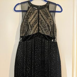 Phoebe gold and black dress